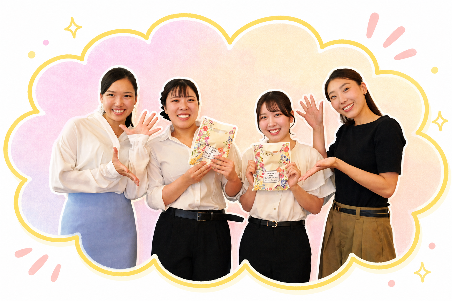 プレゼントを手にしたスタッフの様子