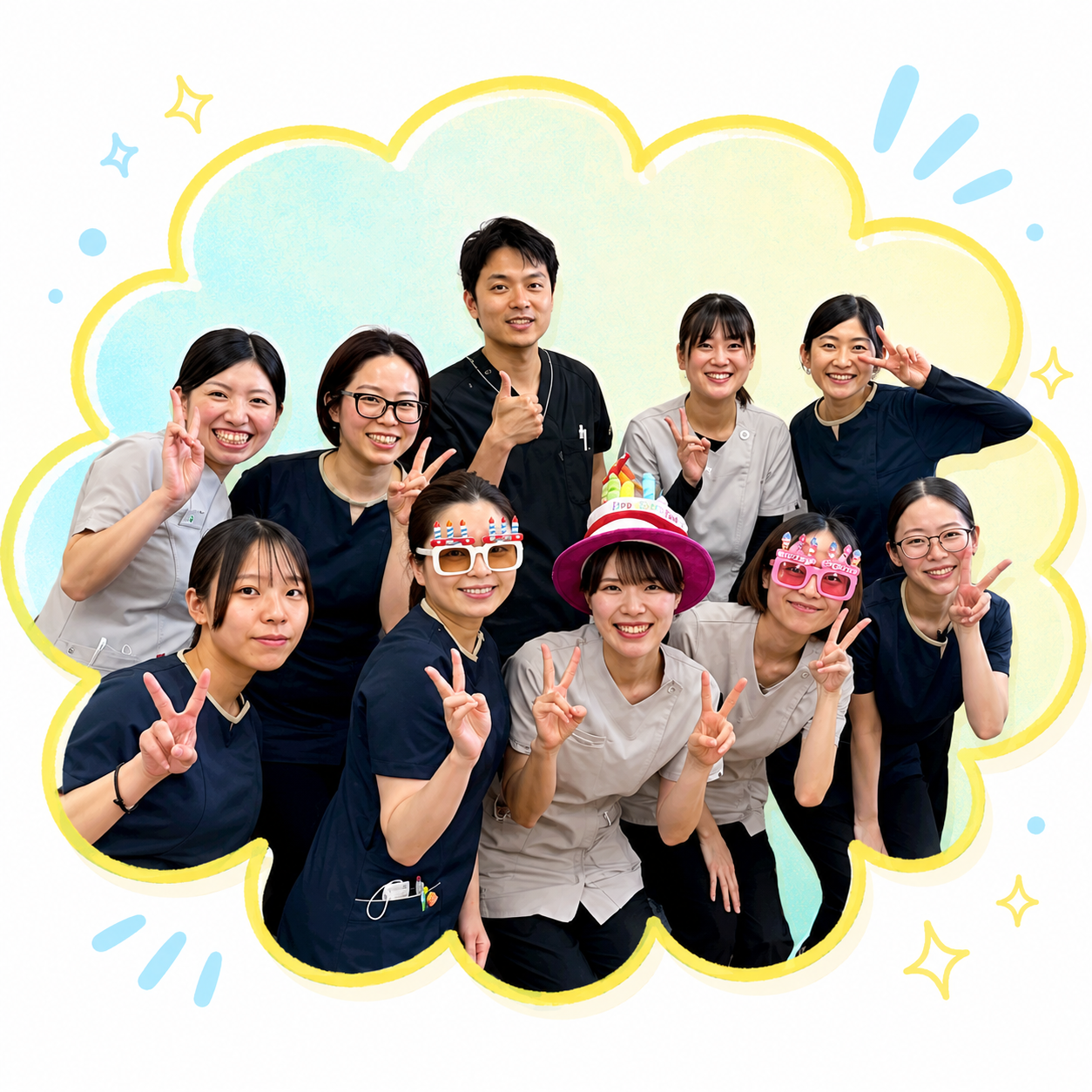 あつたの森歯科クリニックのスタッフ集合写真